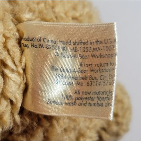 16" Bunny Rabbit Curly Tan Plush Retired 1997 Build-a-Bear Laughing Sounds - Picture 13 of 13